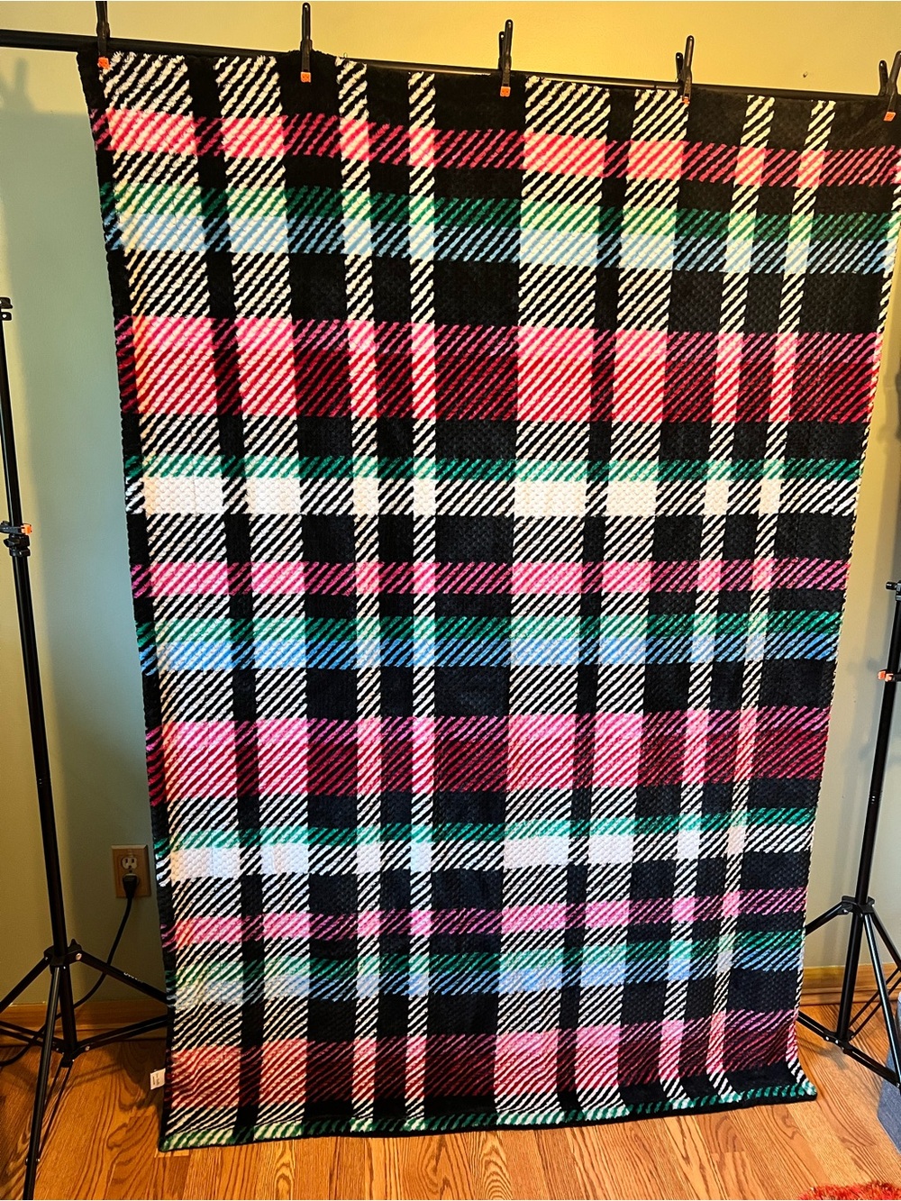 Vera Bradley Colorful Plaid Holiday Throw Blanket